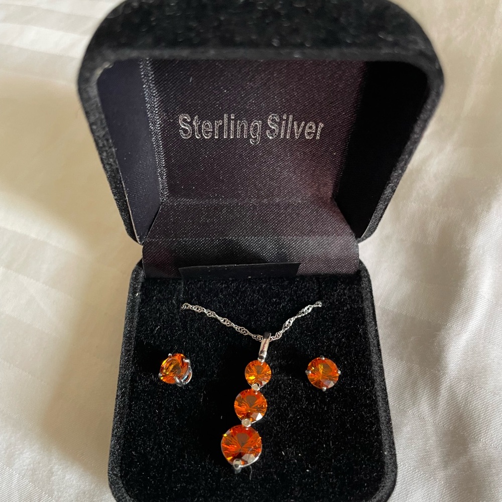 Sterling Silver necklace and earnings